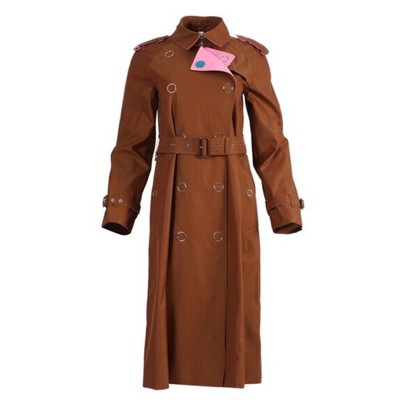 Burberry Wharfbridge Size US 4 Chestnut Brown Gabardine Trench Coat NWT $2550 - Picture 3 of 15